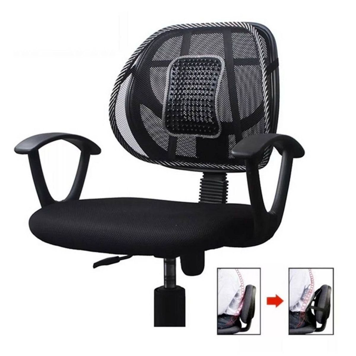 GENERICO - Respaldar Cojin Lumbar  Antiestres Corrector Postura