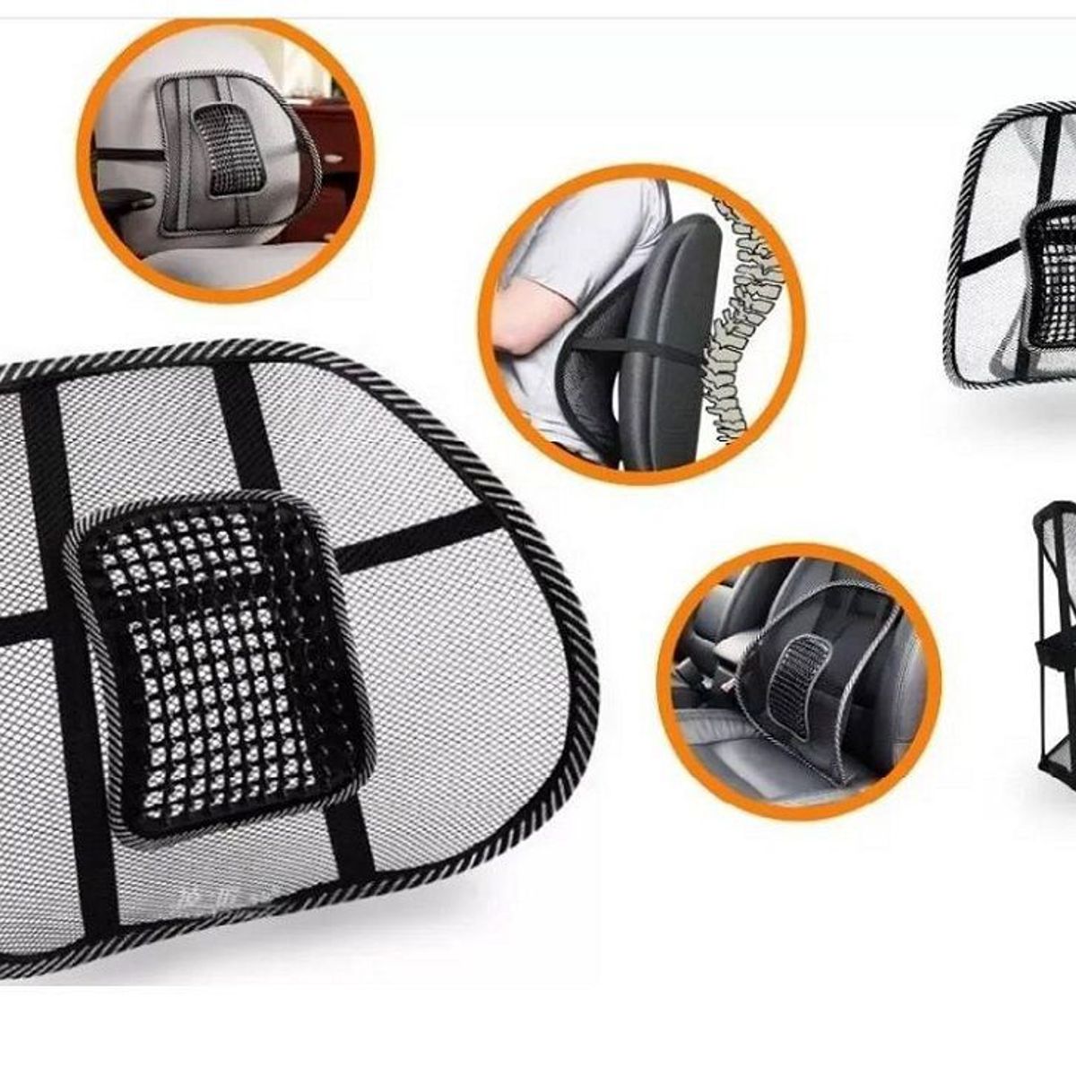 GENERICO - Respaldar Cojin Lumbar  Antiestres Corrector Postura