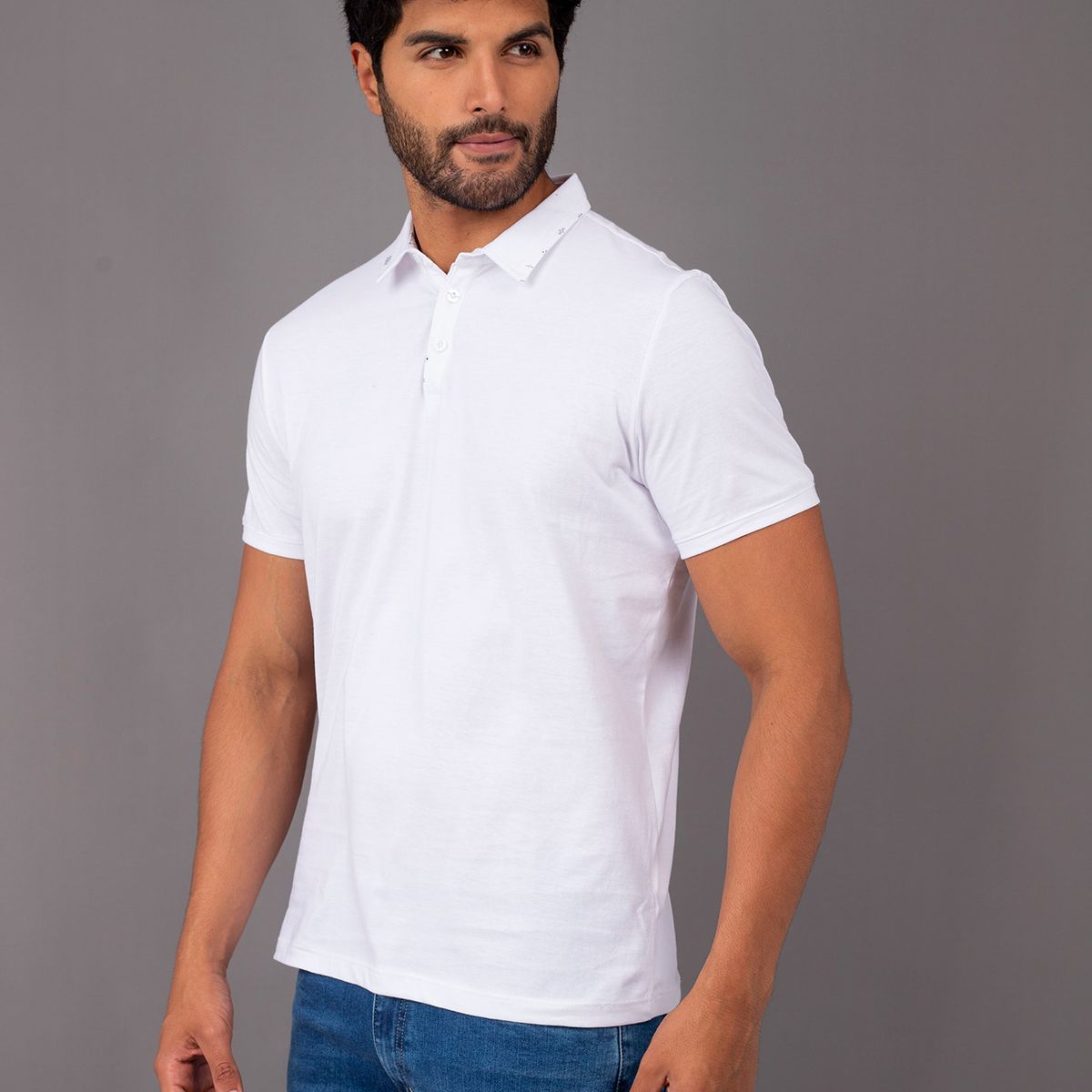 JUSTO - POLO BLANCO BOX - CAMISERO ALGODON