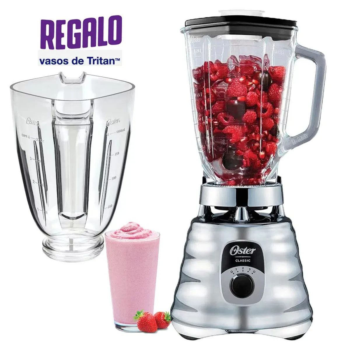 OSTER - Licuadora de 3 Velocidades Oster de 700 w BLST4655 + Vaso Tritan