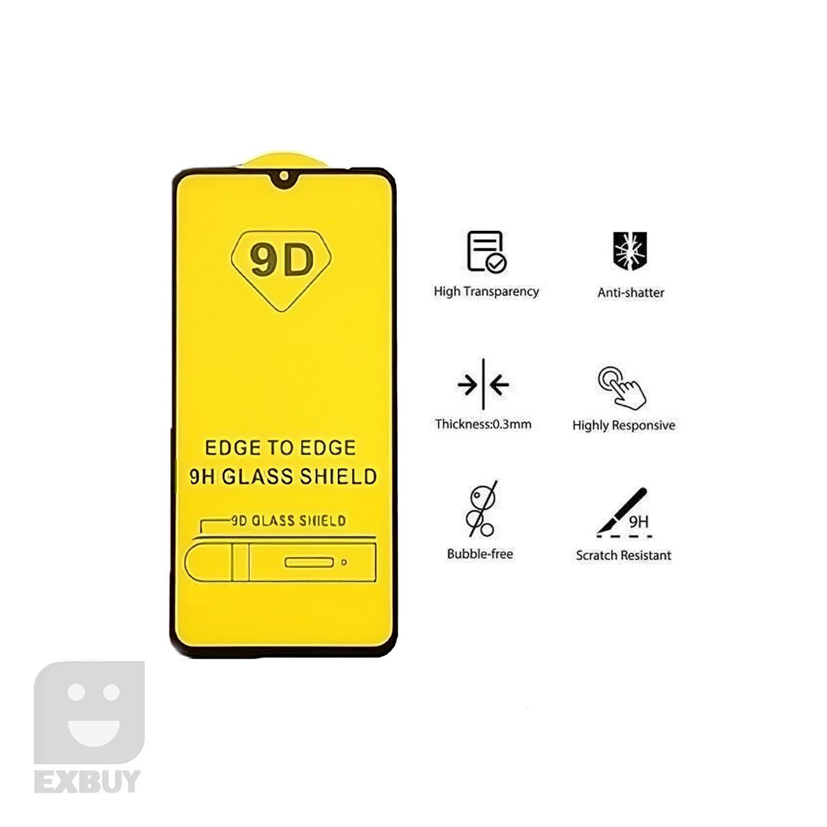 GENERICO - Mica Vidrio 9D 21D para Oppo Realme 6.
