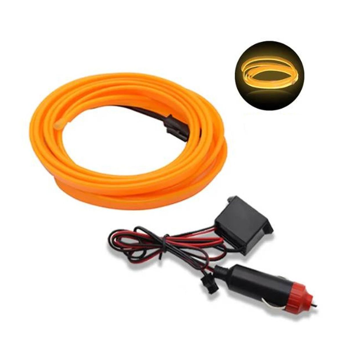 42AROZINA - Threaded Neon Light Strip Car 5m Led Usb Connector 12v Car