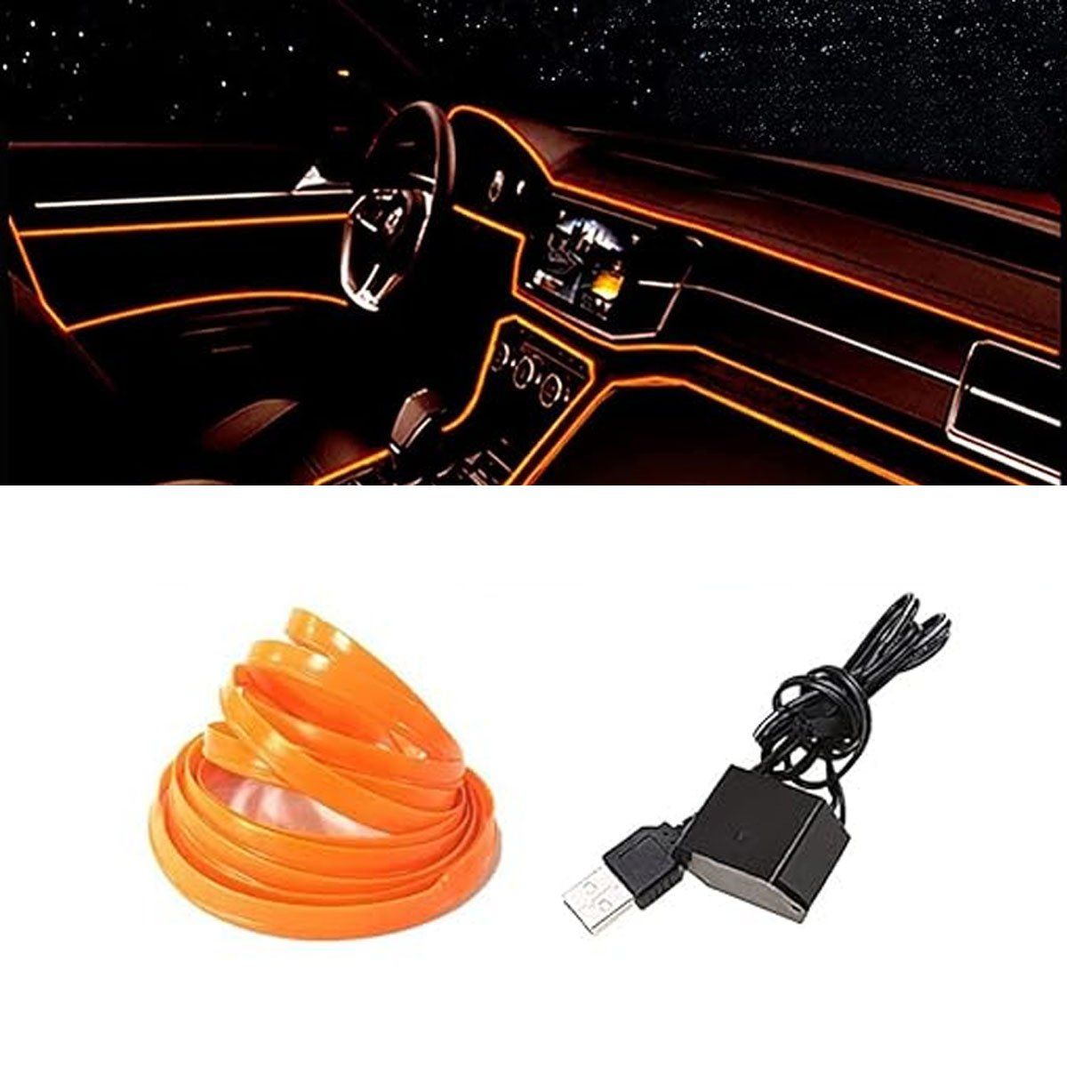 42AROZINA - Threaded Neon Light Strip Car 5m Led Usb Connector 12v Car