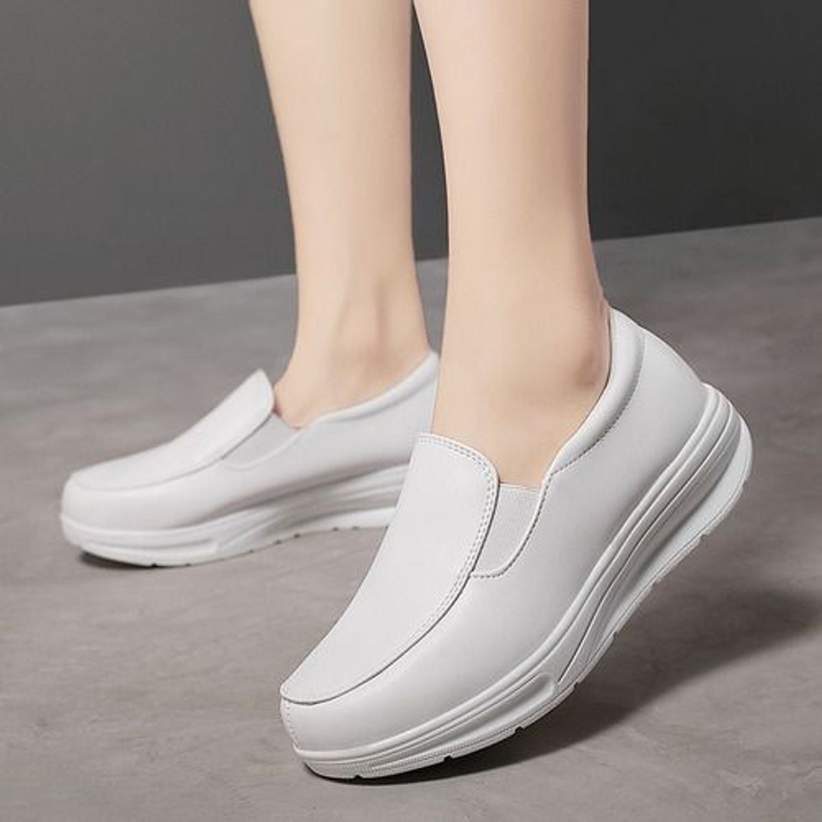 XHCY - Zapatos De Enfermera Zapatos Casuales De Cuero Pequeños Para