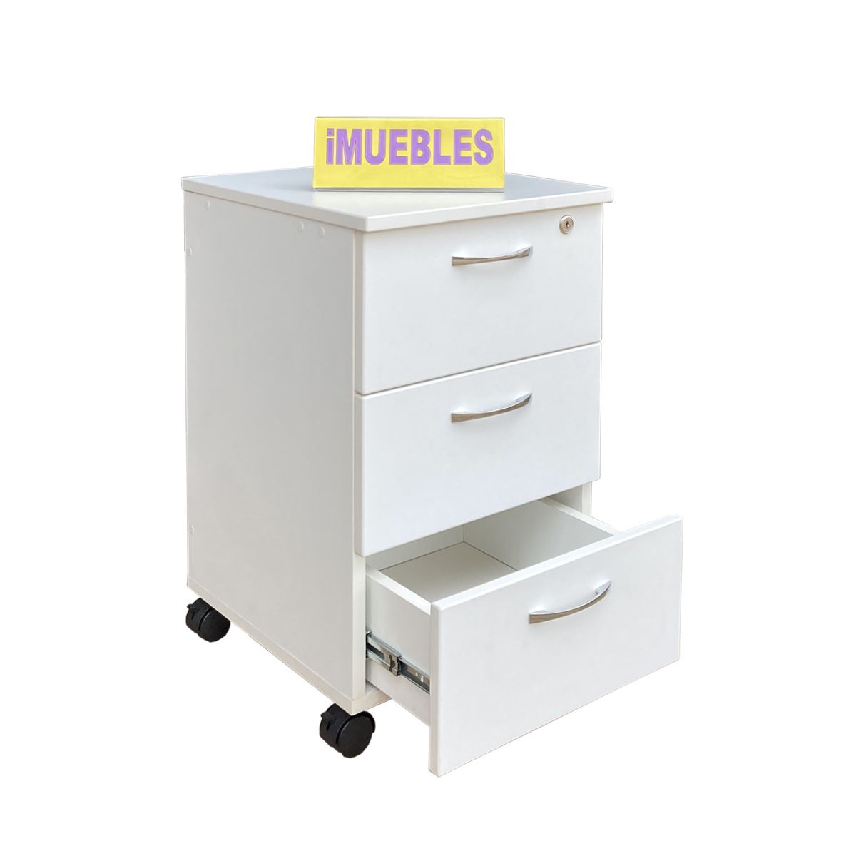 TEMEL - Cajonera de Melamina de 03 Cajones. Gavetero 3 Cajones. Oficina.