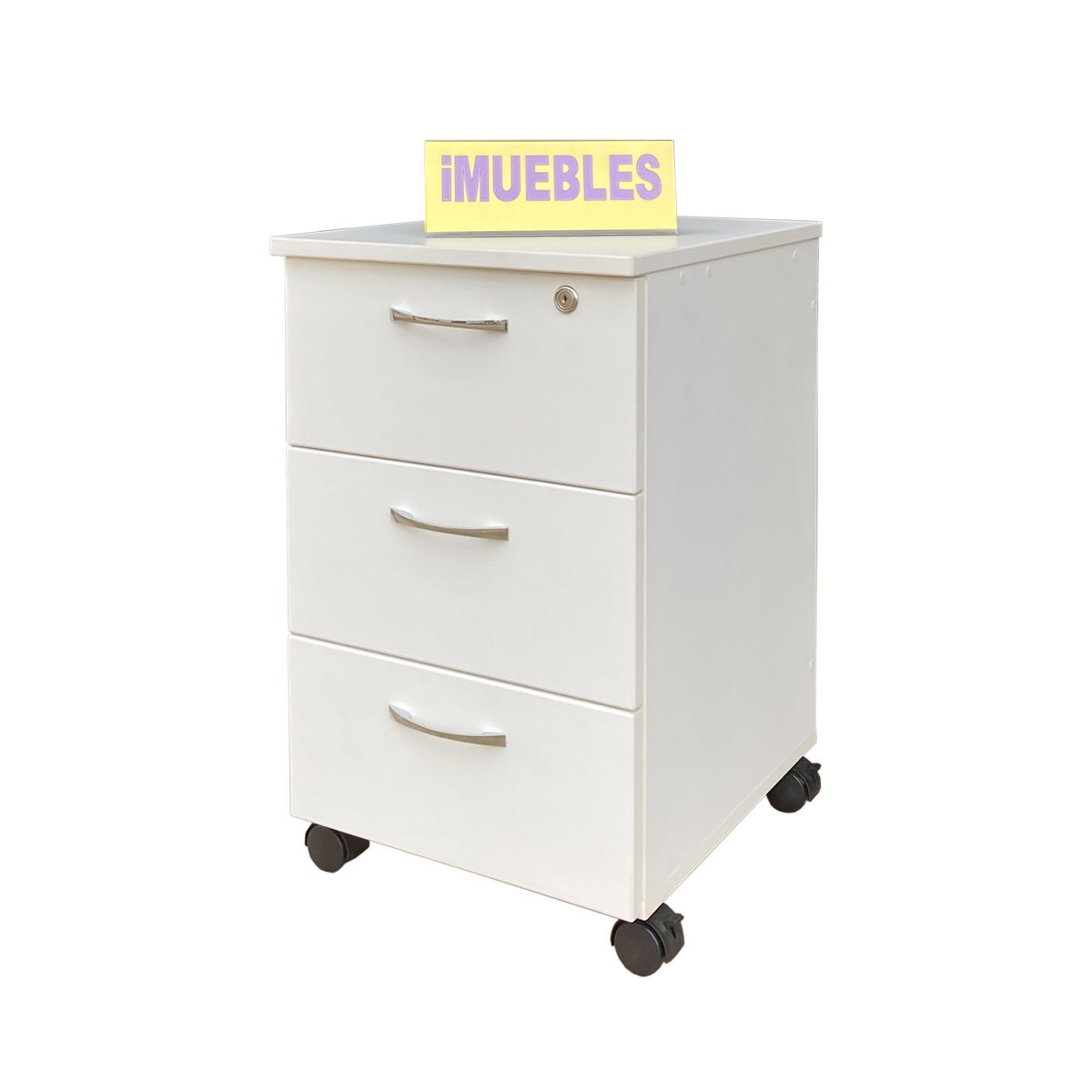TEMEL - Cajonera de Melamina de 03 Cajones. Gavetero 3 Cajones. Oficina.
