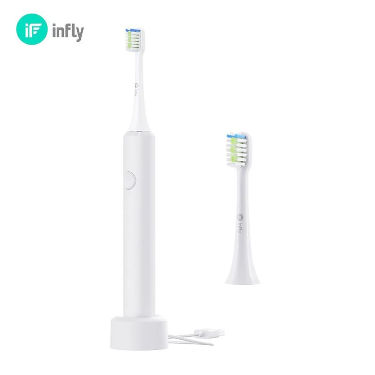 INFLY - Infly - Set de cepillo dental eléctrico + Estuche + 2 Repuestos