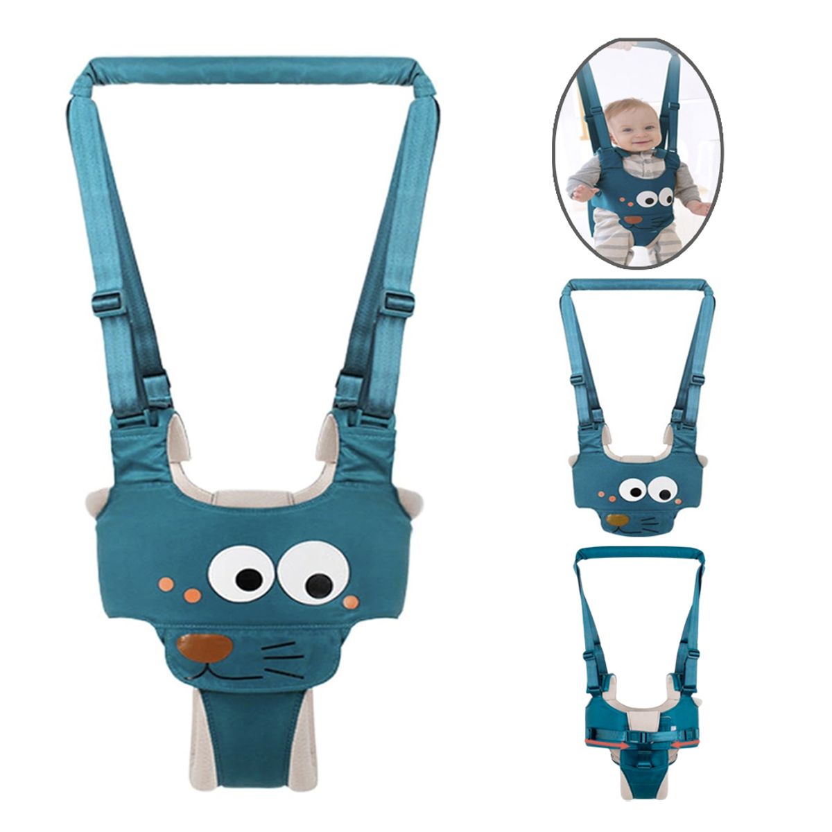 GENERICO - Arnes caminador 2 en 1 Ojitos Verde Jade para bebe