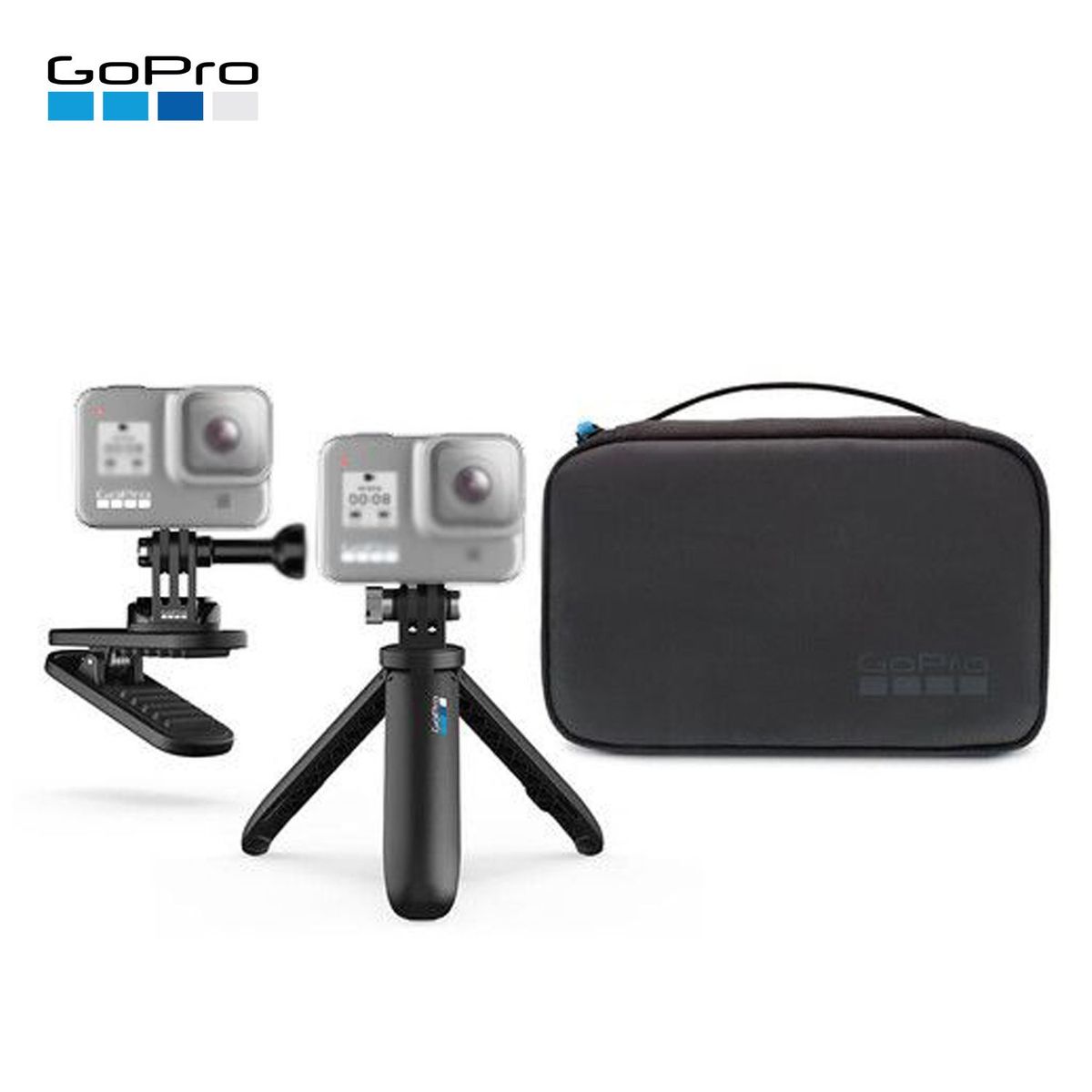 GOPRO - Kit Travel Gopro AKTTR-002 Shorty - Clip Giratorio -Soporte Hebilla