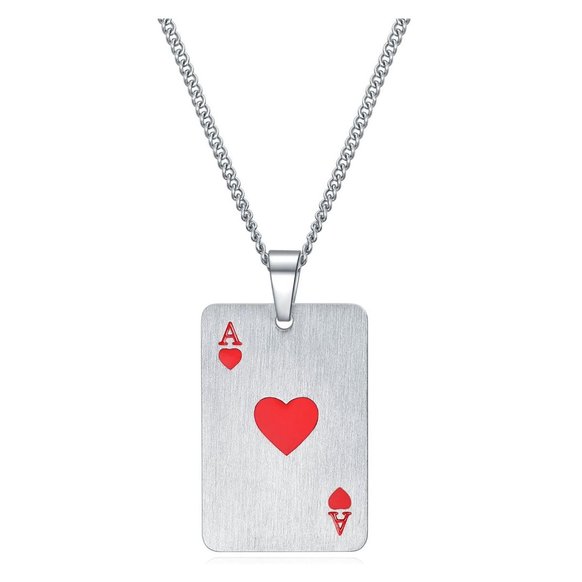 GENERICO - Collar Carta De Póker acero inoxidable