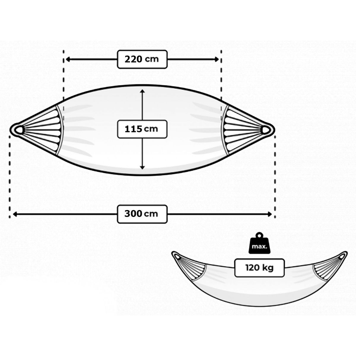 GENERICO - Hamaca de Algodón Grueso Reforzada - Naranja Rayada