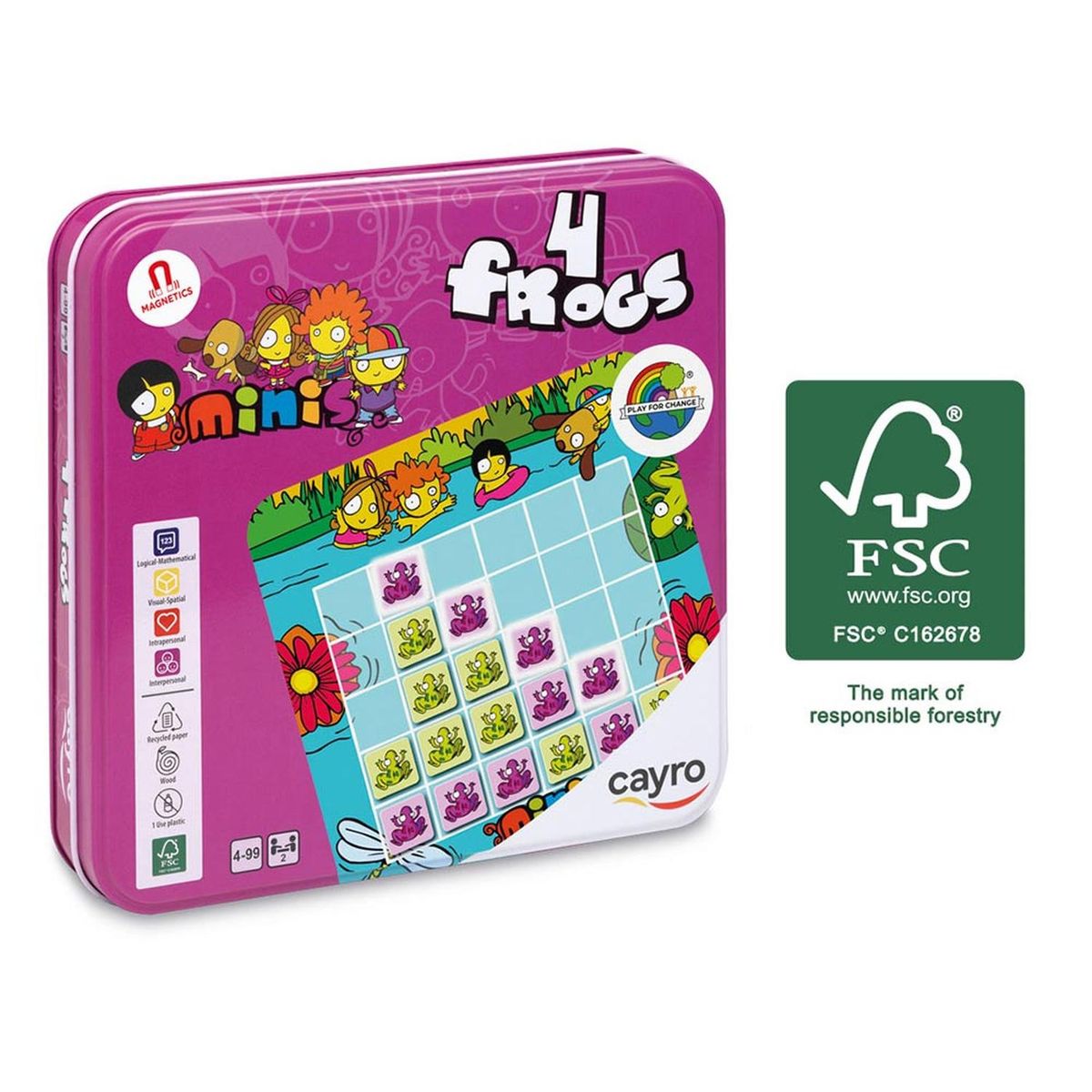 CAYRO - Cayro 4 Frogs de Madera FSC en caja de Metal