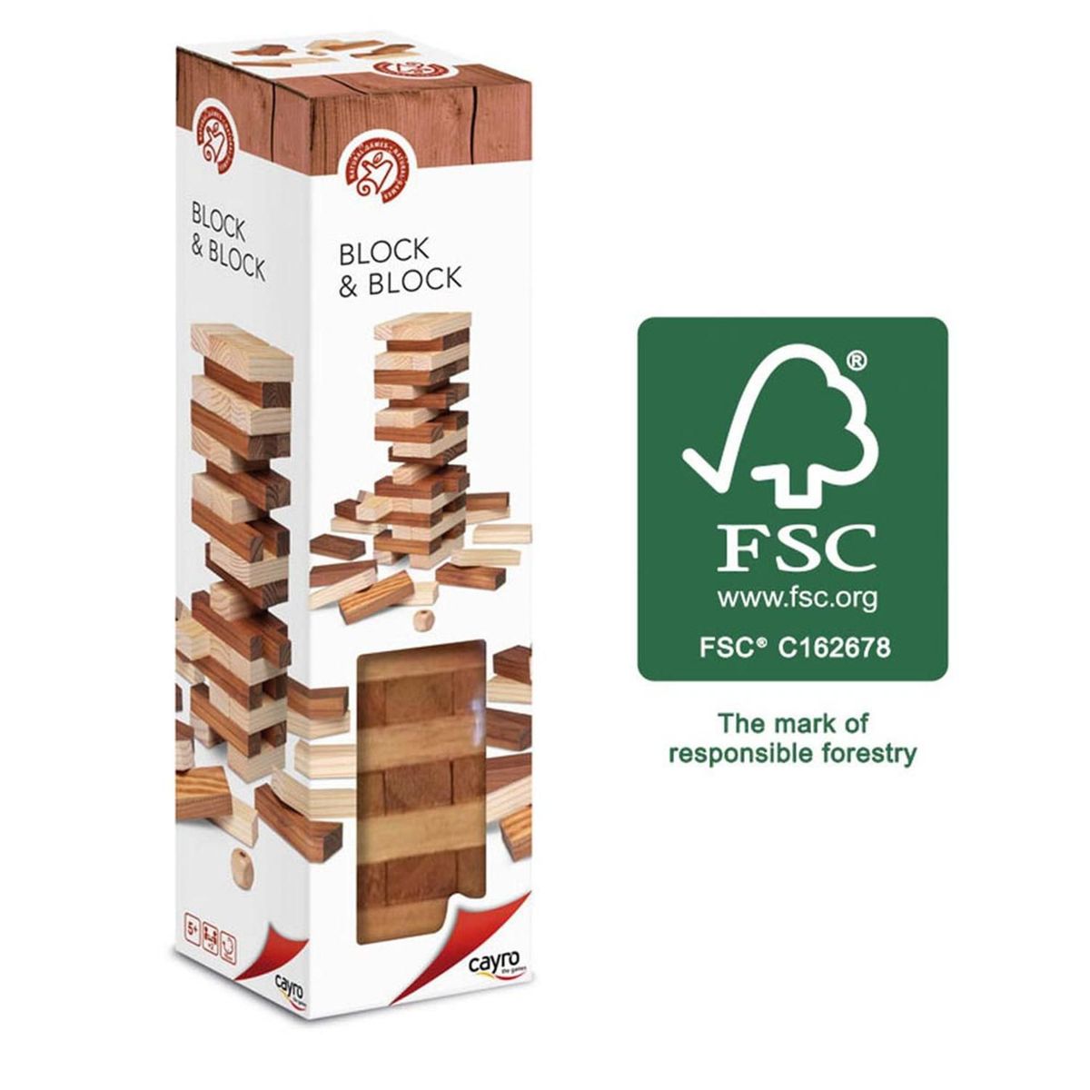CAYRO - Cayro Juego de Mesa Block & Block Madera FSC