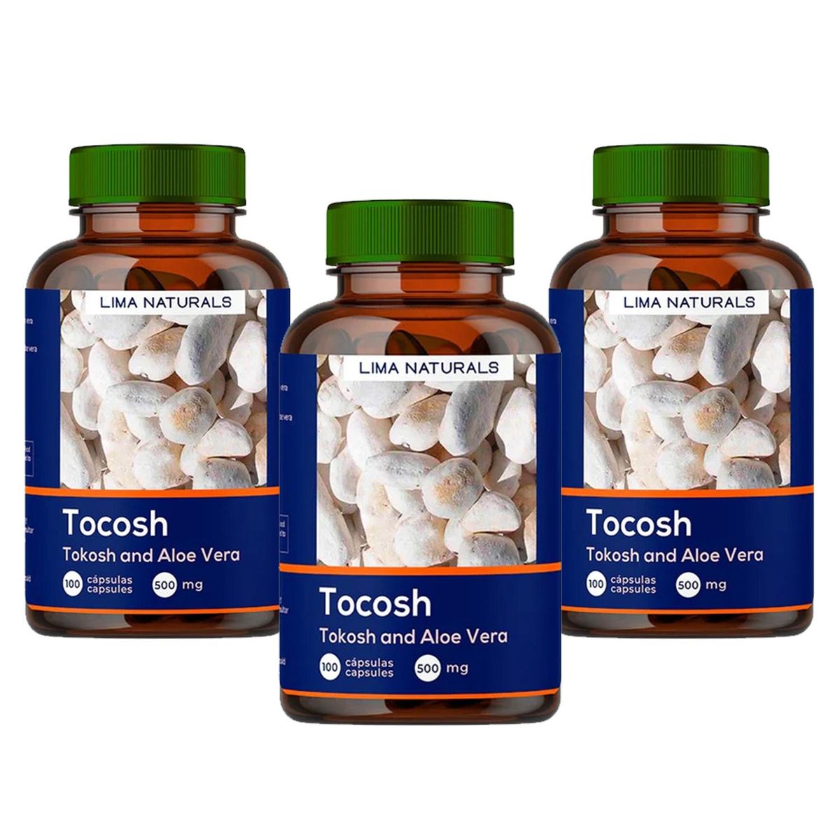 LIMA NATURALS - Pack 03 Frascos Tocosh 500mg Lima Naturals Cápsulas