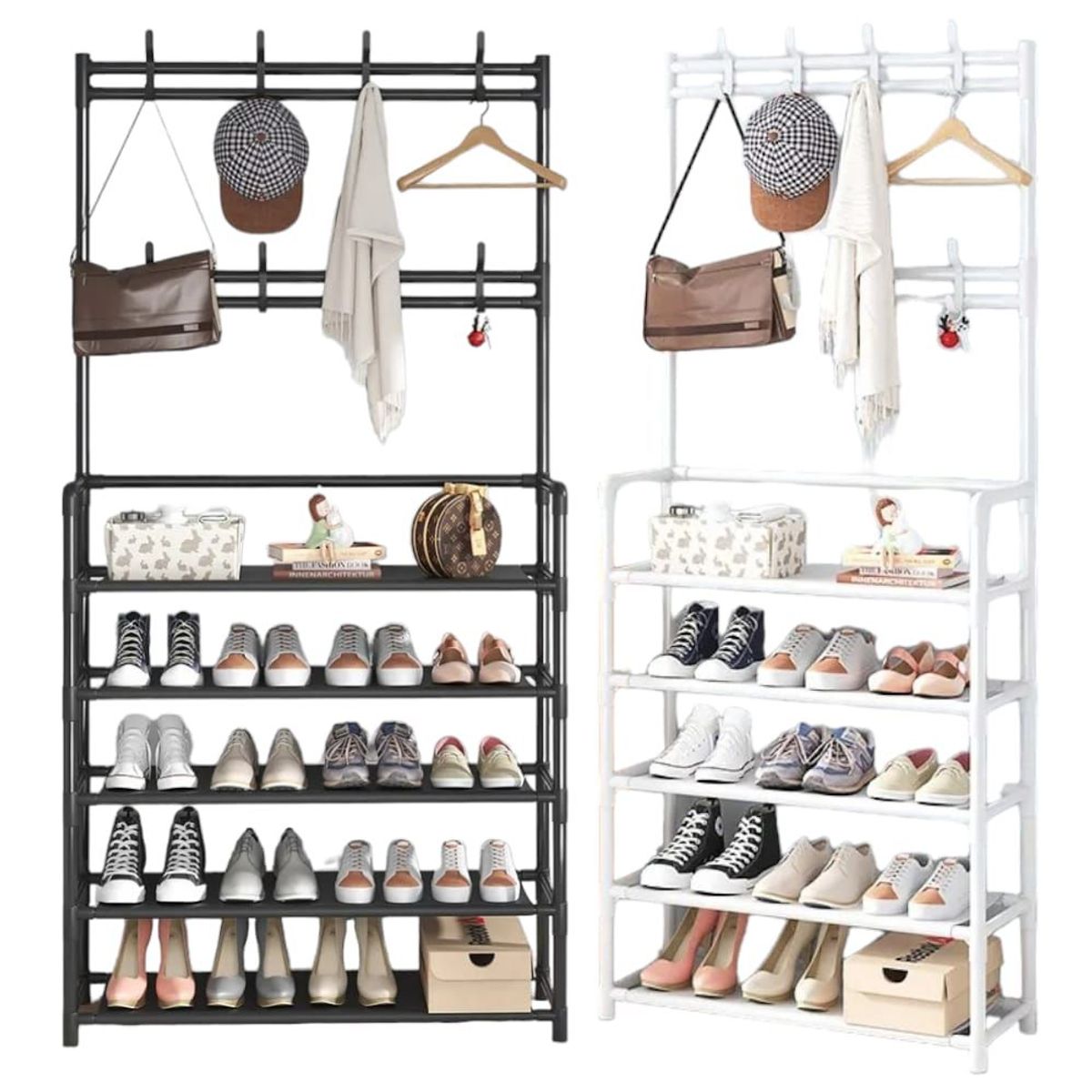 OEM - Zapatera 5Niveles y Colgador de Ropa Multifuncional para el Hogar