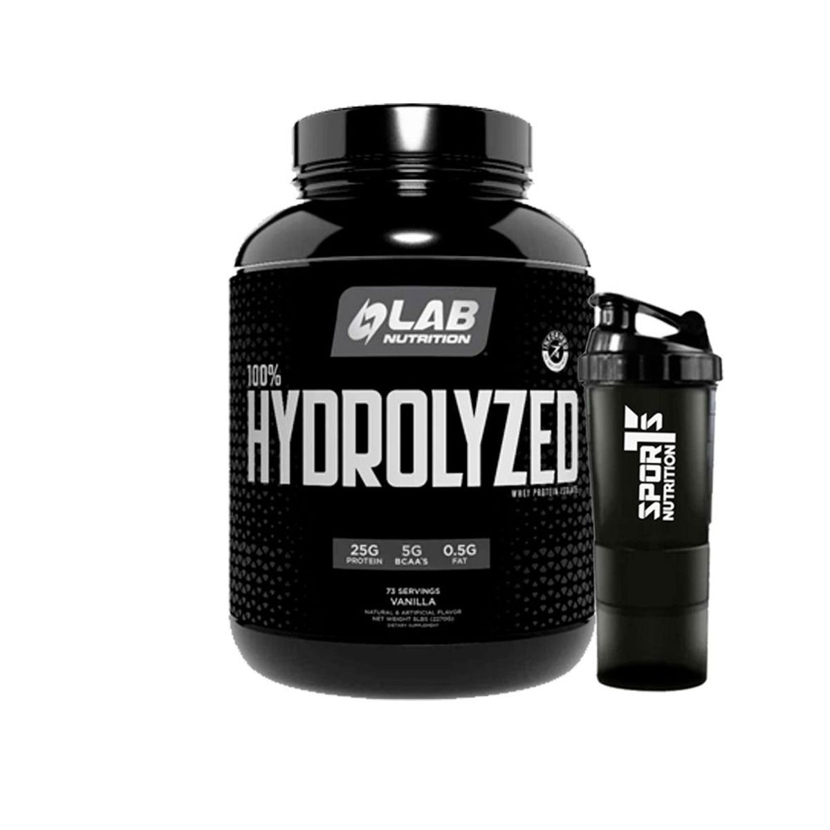 LAB NUTRITION USA - 100 HYDROLYZED Vainilla 5LB + SmartShaker