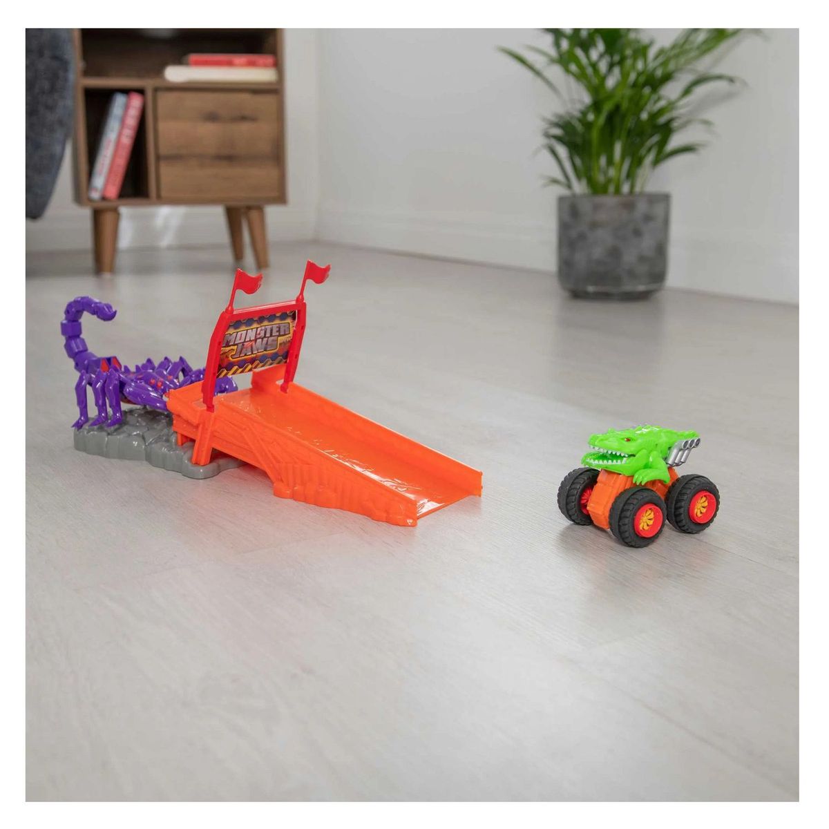 TEAMSTERZ - Juguete Pista Ataque Escorpión Monster Jaws + 1 Auto