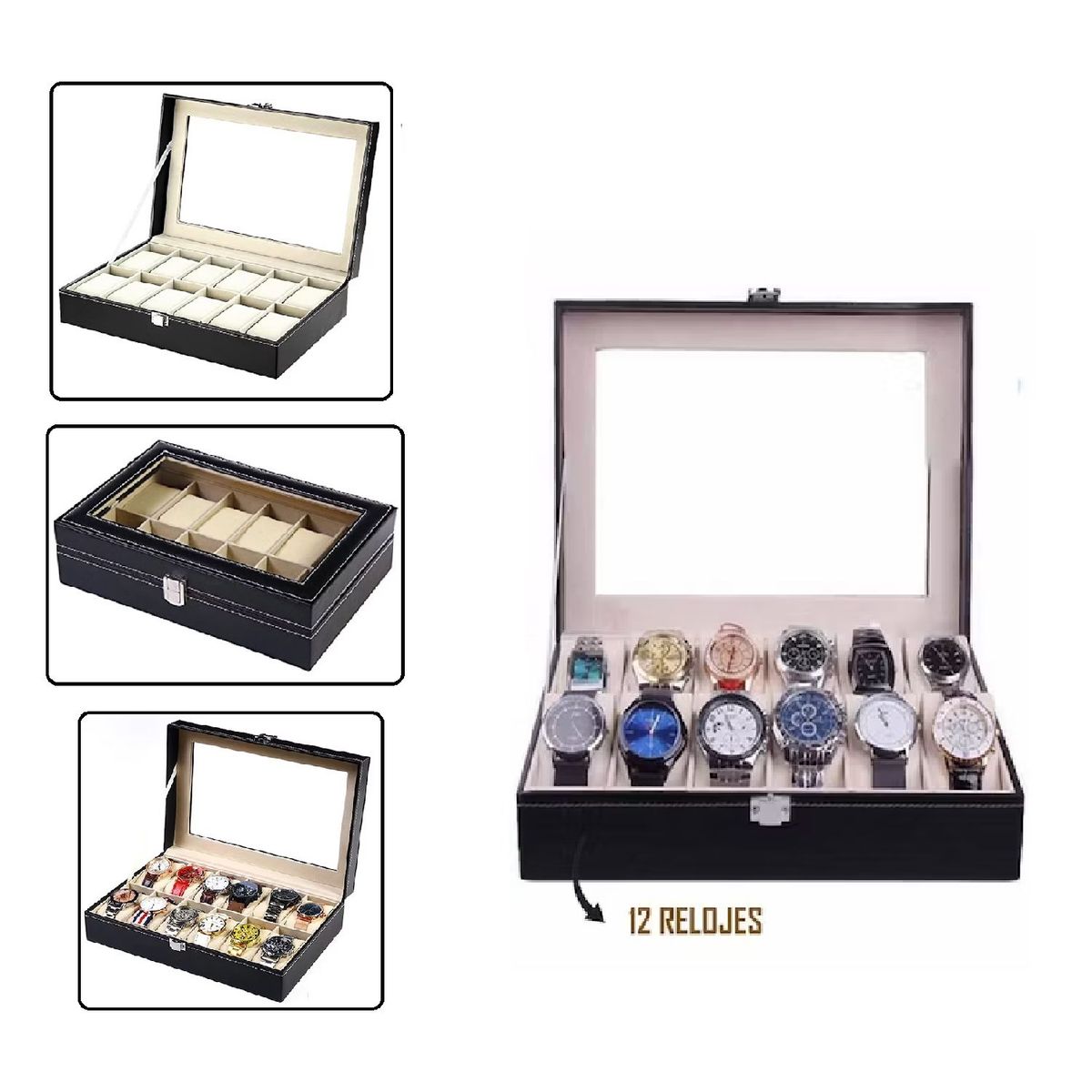 GENERICO - Organizador De Relojes 12 Compartimientos