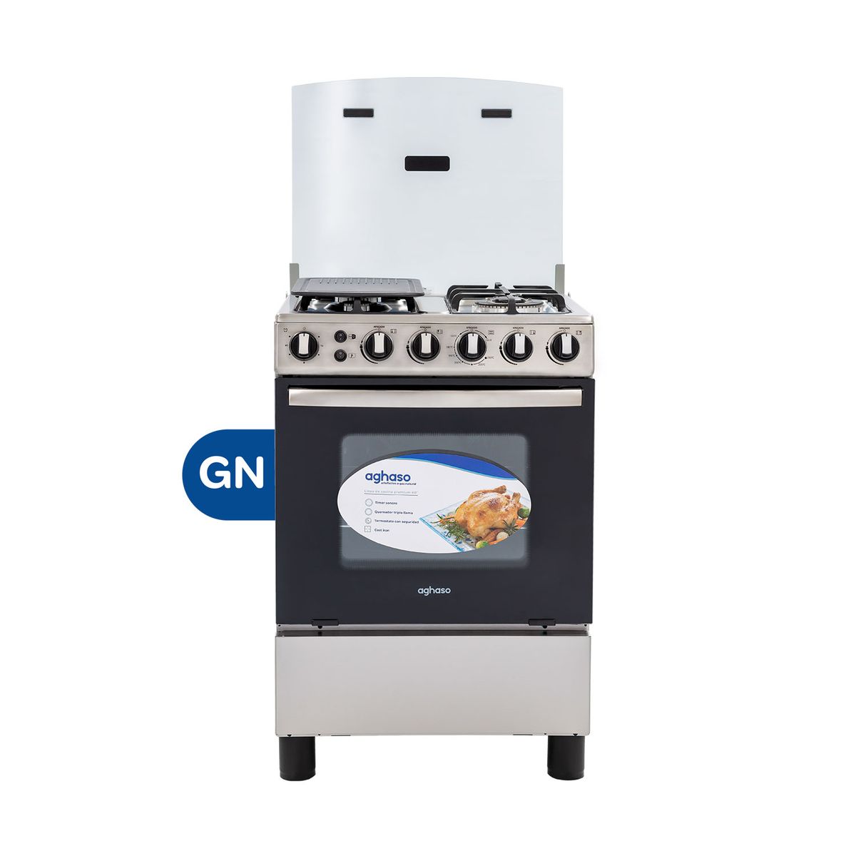 AGHASO - Cocina Aghaso 4 hornillas Premium Gas Natural