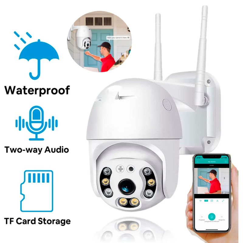 GENERICO - CÁMARAS SEGURIDAD IP WIFI PTZ Domo Exterior Interior 1080P Full HD