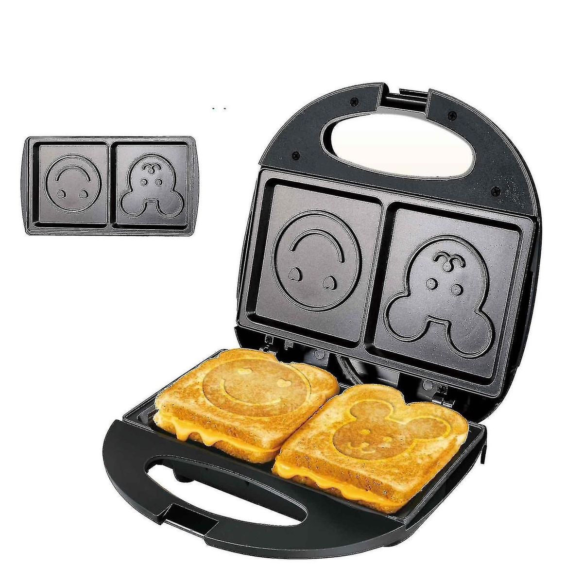 OEM - Sandwichera Sanguchera Eléctrica 750 W Cara Sonriente