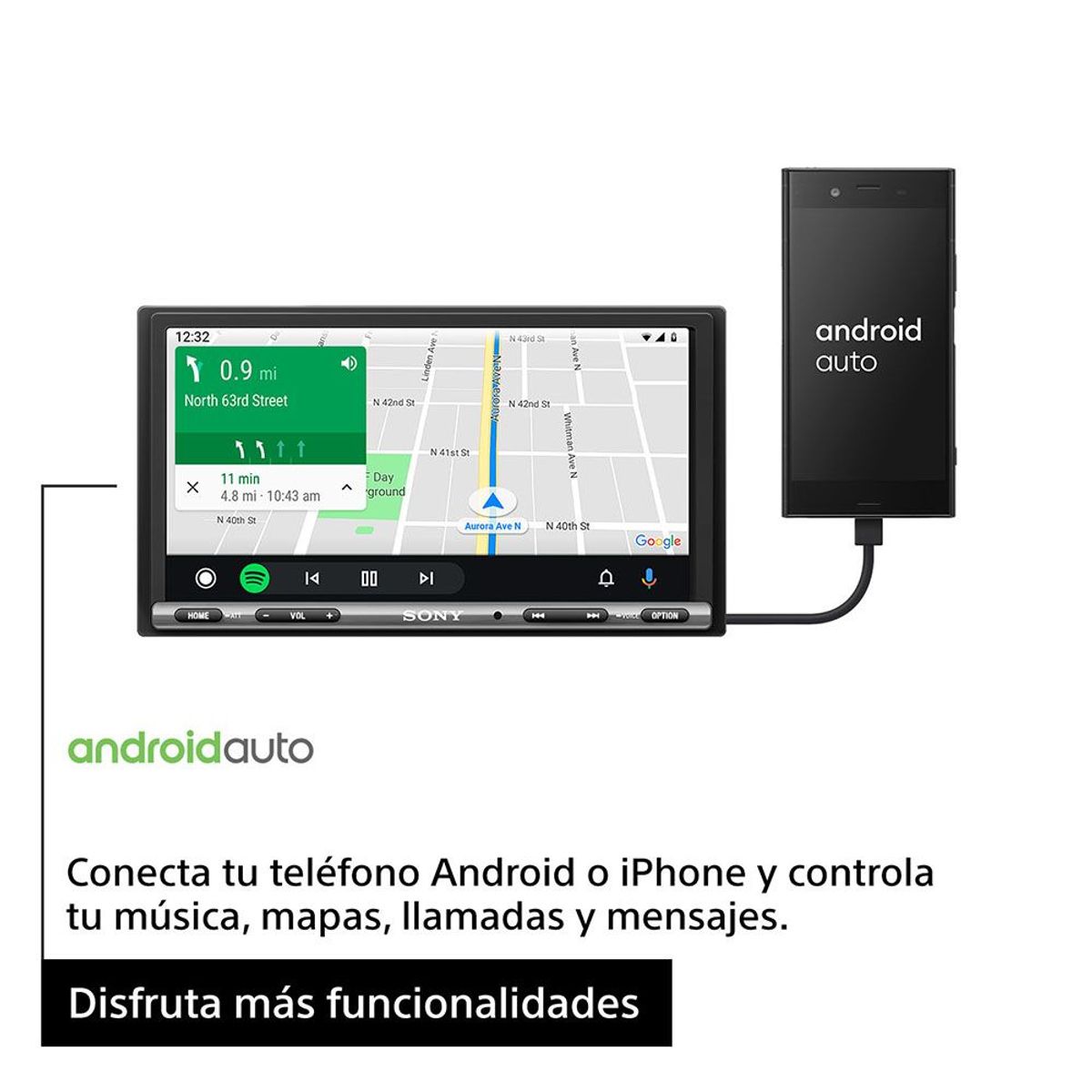 SONY - Sony Autoradio con pantalla táctil y Bluetooth XAV-AX3200