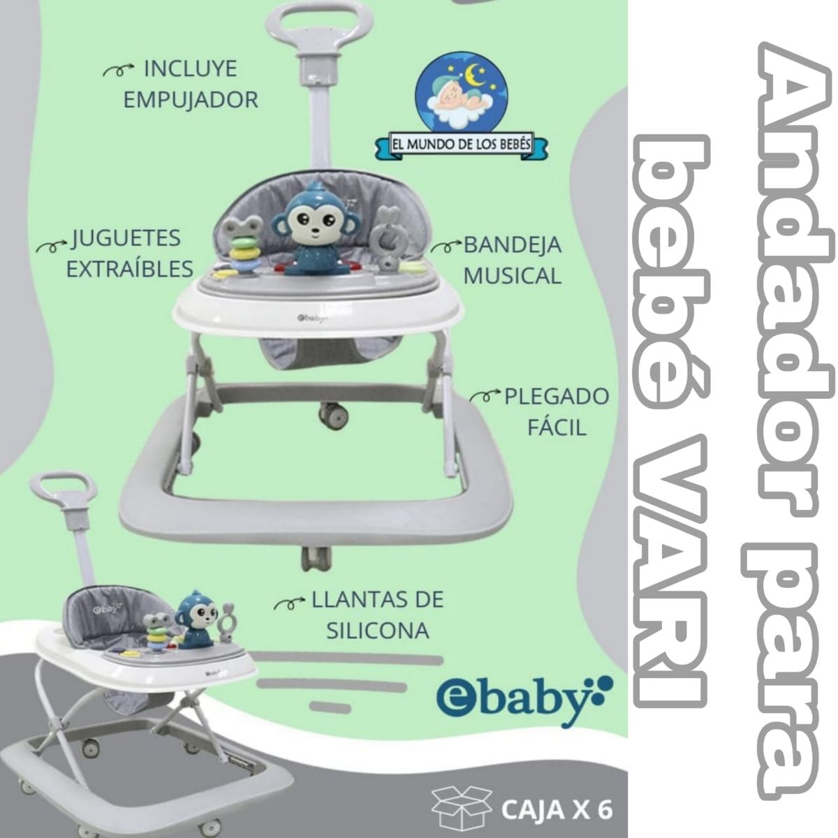 EBABY - Andador Musical Para Bebe Didáctico VARI