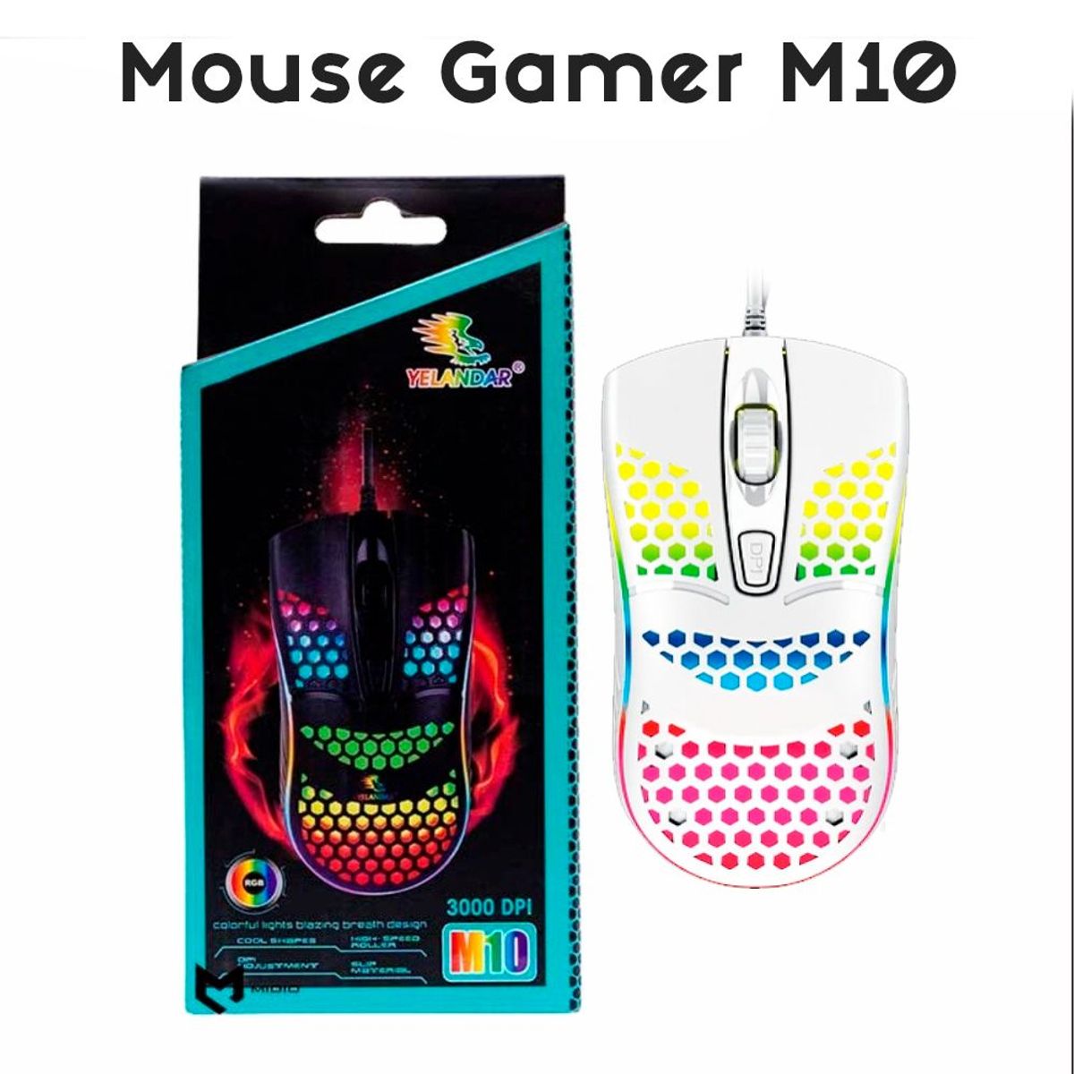 GENERICO - Mouse USB RGB Para PC Laptop con 1600 DPI Blanco