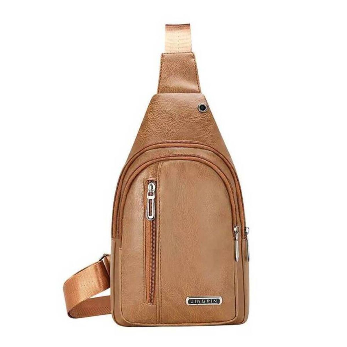 GENERICO - Morral Hombre Cuero Sintético Pechera Riñonera Calidad 3A