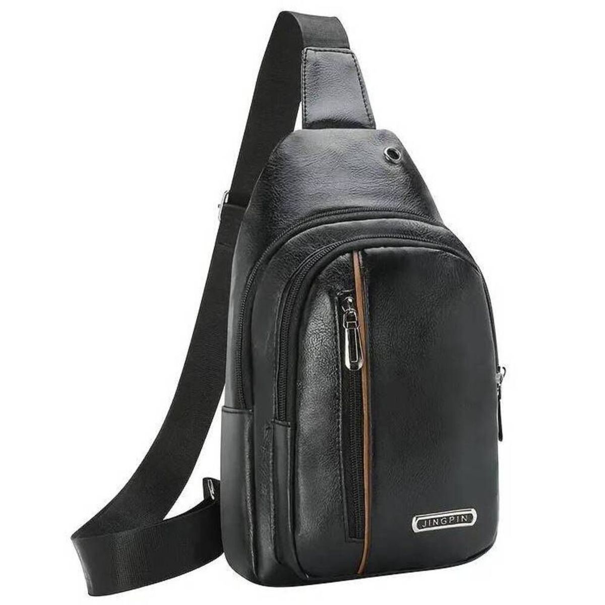 GENERICO - Morral Hombre Cuero Sintético Pechera Riñonera Calidad 3A