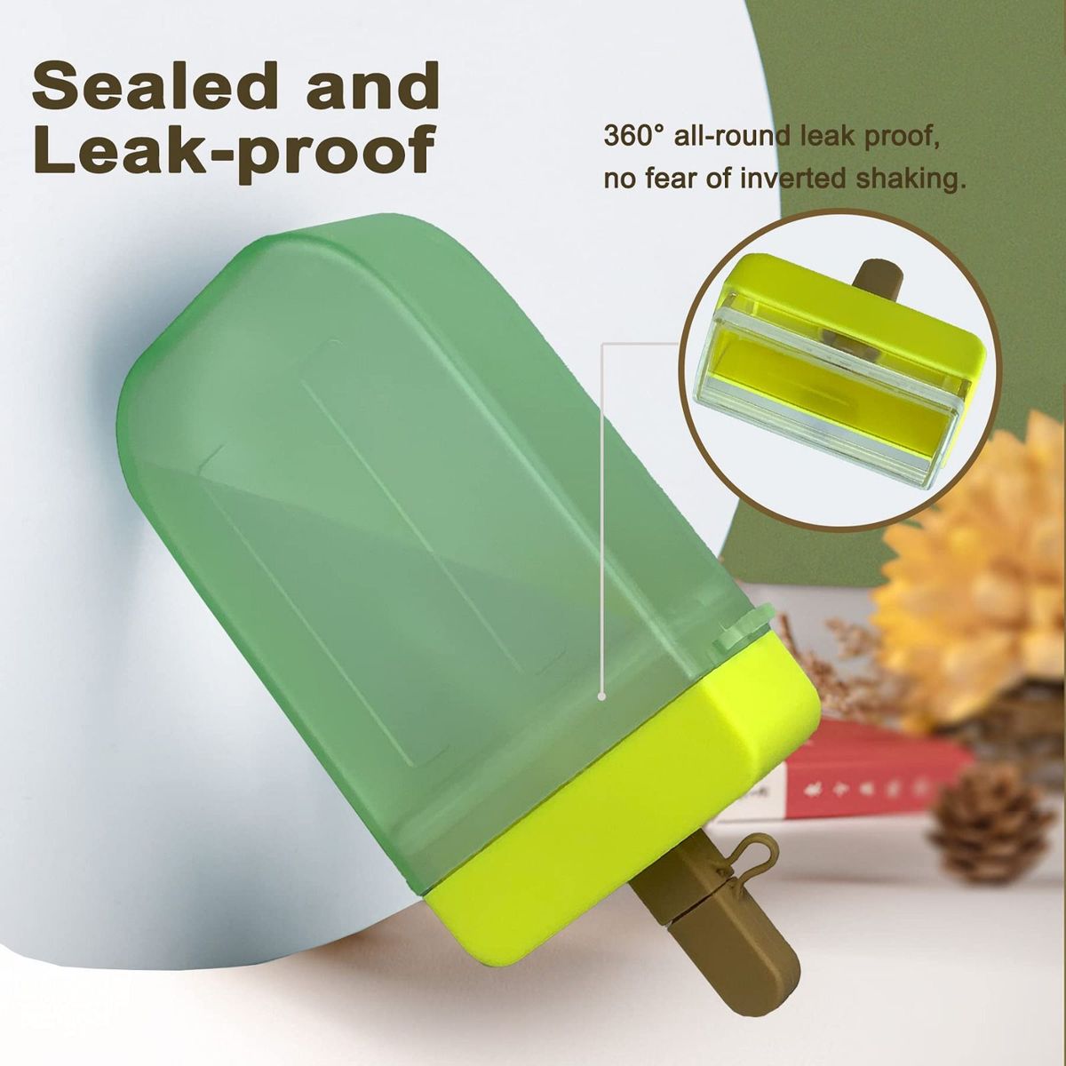 GENERICO - Tomatodo en forma de Helado  Amarillo con Stikers 2D y 3D