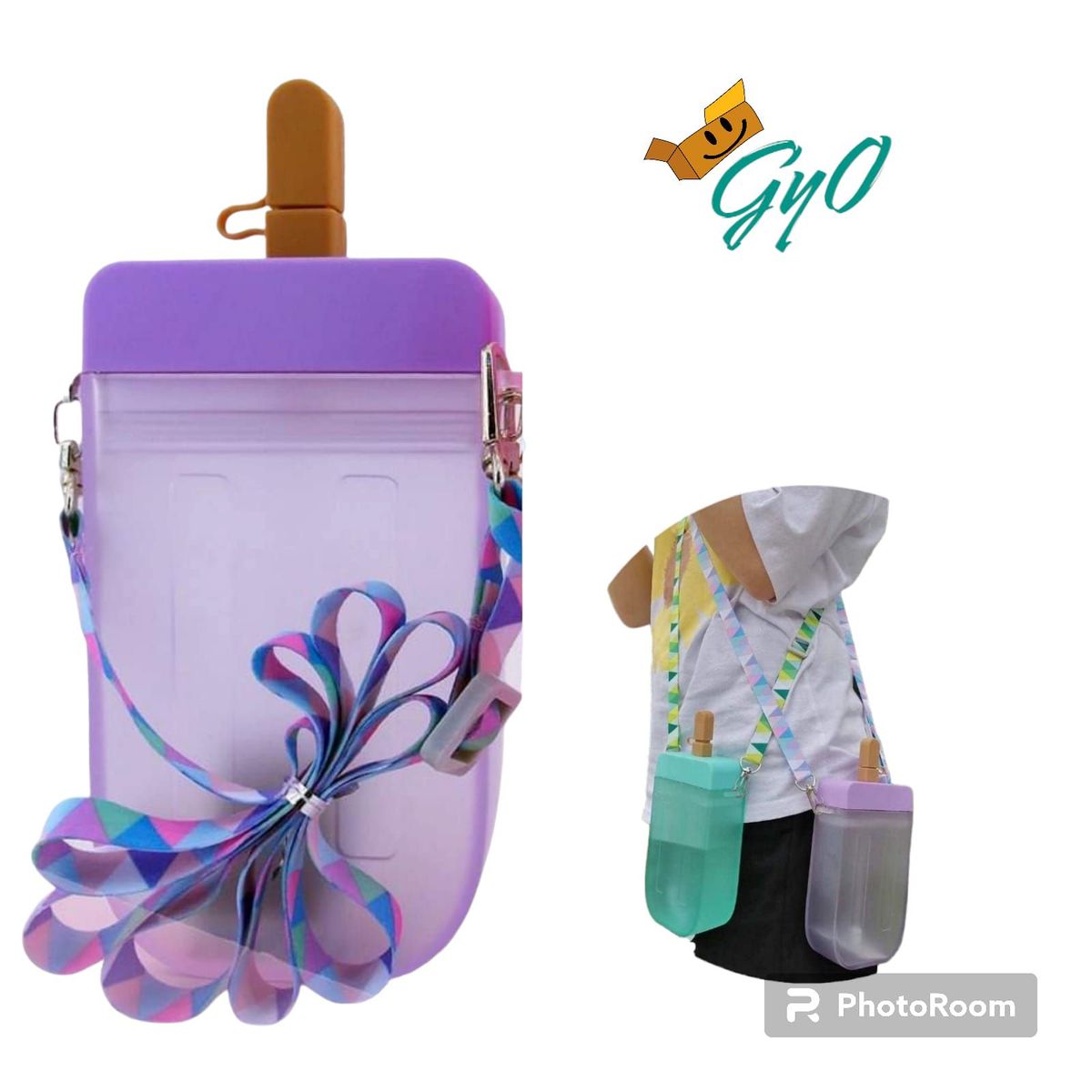 GENERICO - Tomatodo en forma de Helado  Lila con Stikers 2D y 3D