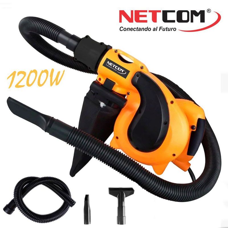 NETCOM - Soplador Aspirador de Aire 1200w NETCOM Pc Laptop Limpieza carro