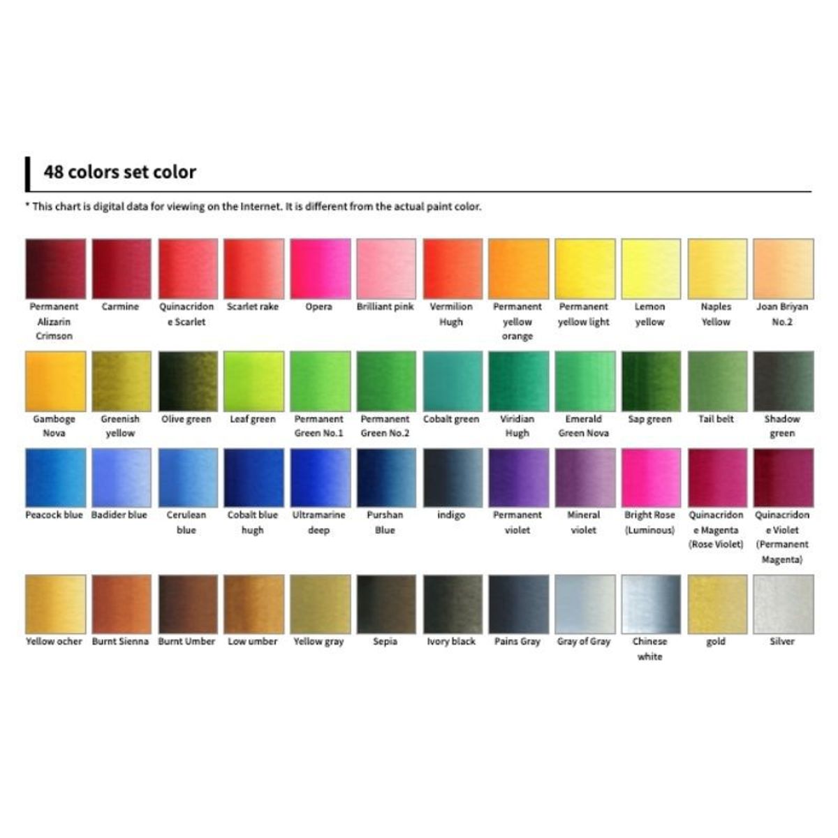 GENERICO - HOLBEIN Acuarelas Set 5ml 48 colores