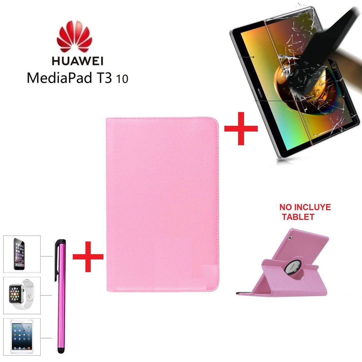 GENERICO - Funda + Mica + Lapiz para Huawei MediaPad T3 10 Protector Flip Cover