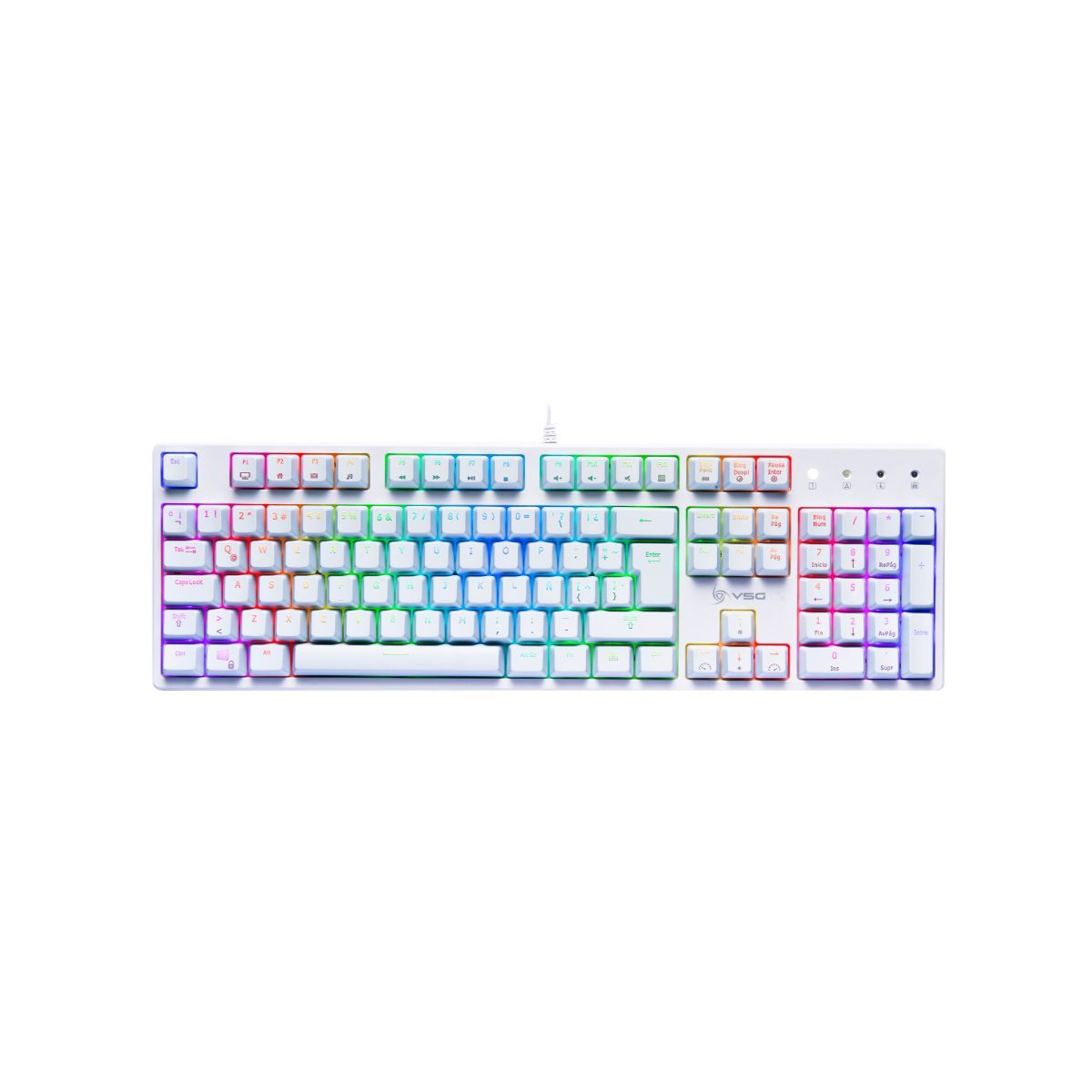 VSG - Teclado Mecánico Gamer VSG Alnilam Blanco con Interruptor Kailh Rojo
