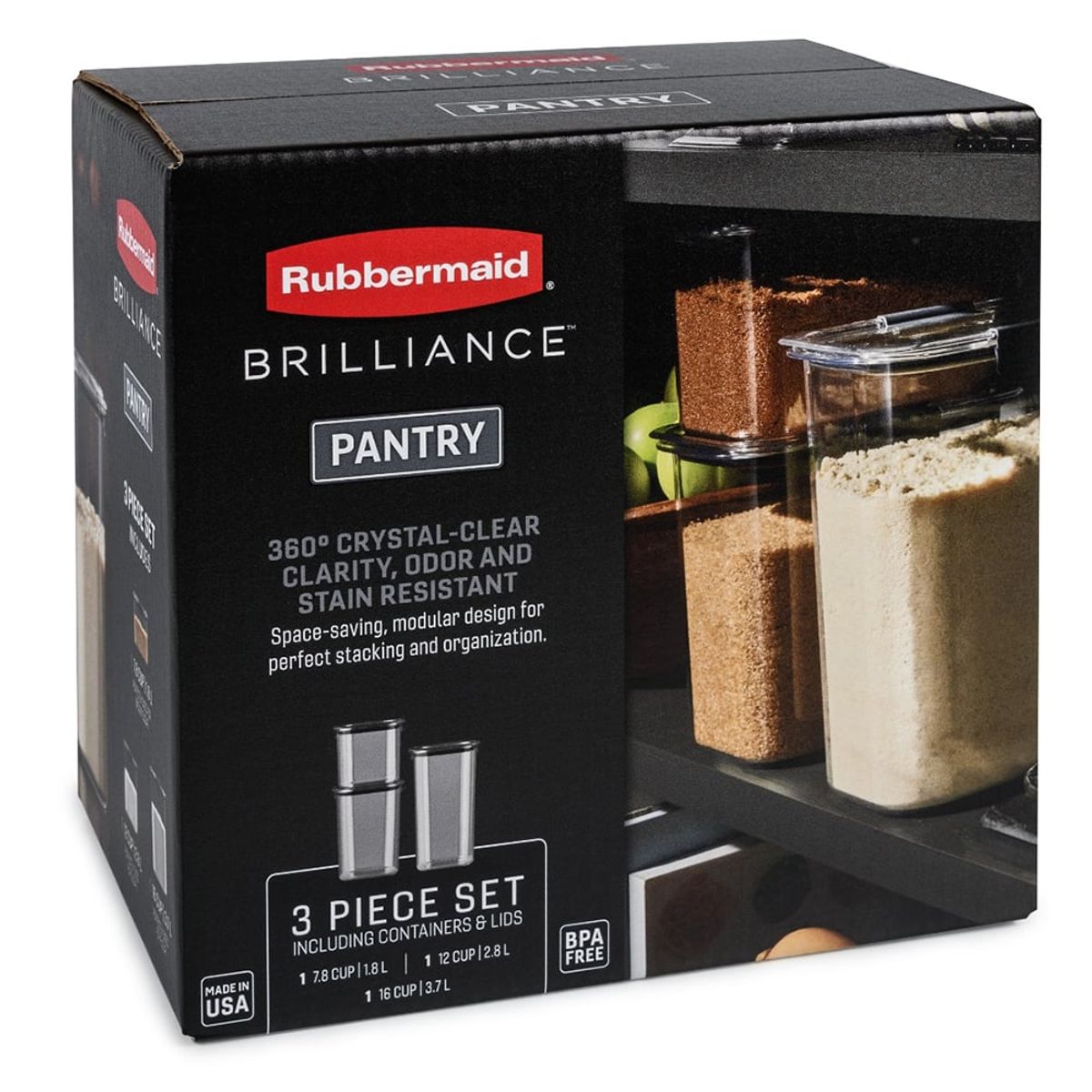 RUBBERMAID - Juego de 3 Recipientes para Alimentos Rubbermaid 2142033