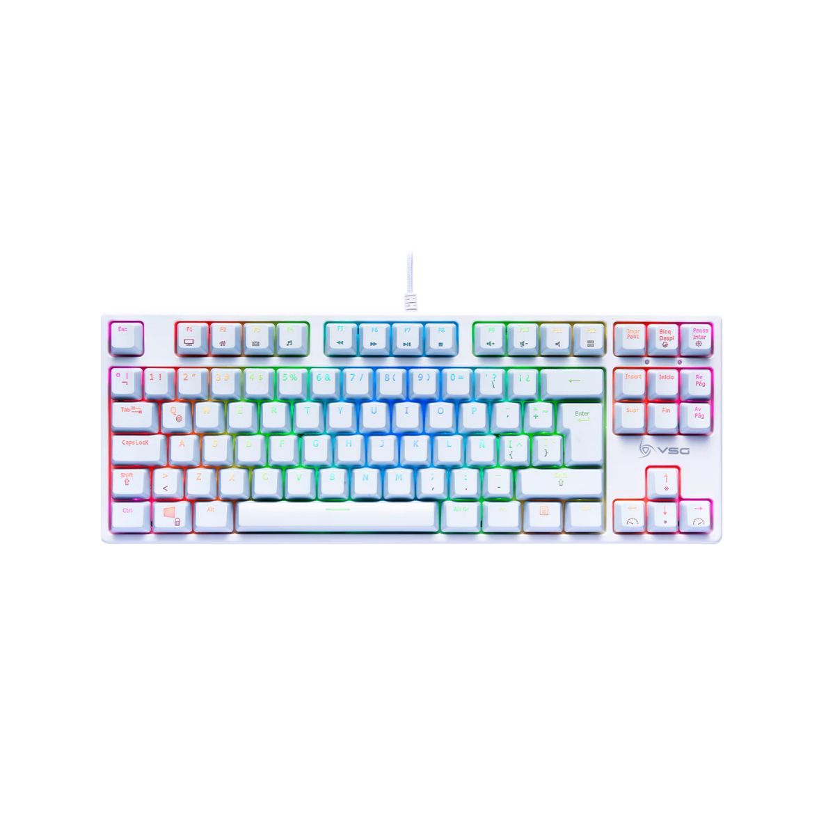 VSG - Teclado Mecánico Gamer VSG Alnitak Blanco con Interruptor Kailh Marrón