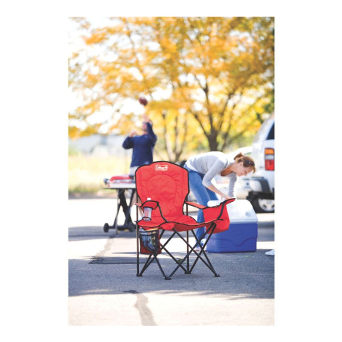 COLEMAN - Silla Coleman Quad con Cooler Rojo