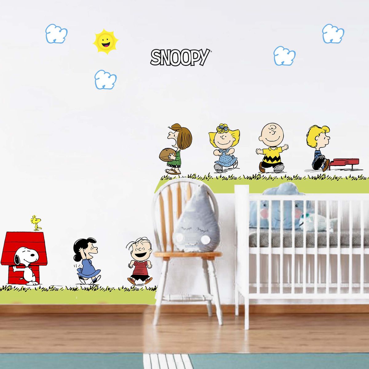 GENERICO - Vinilo Infantil Snoopy Charlie Brown decoracion para niños