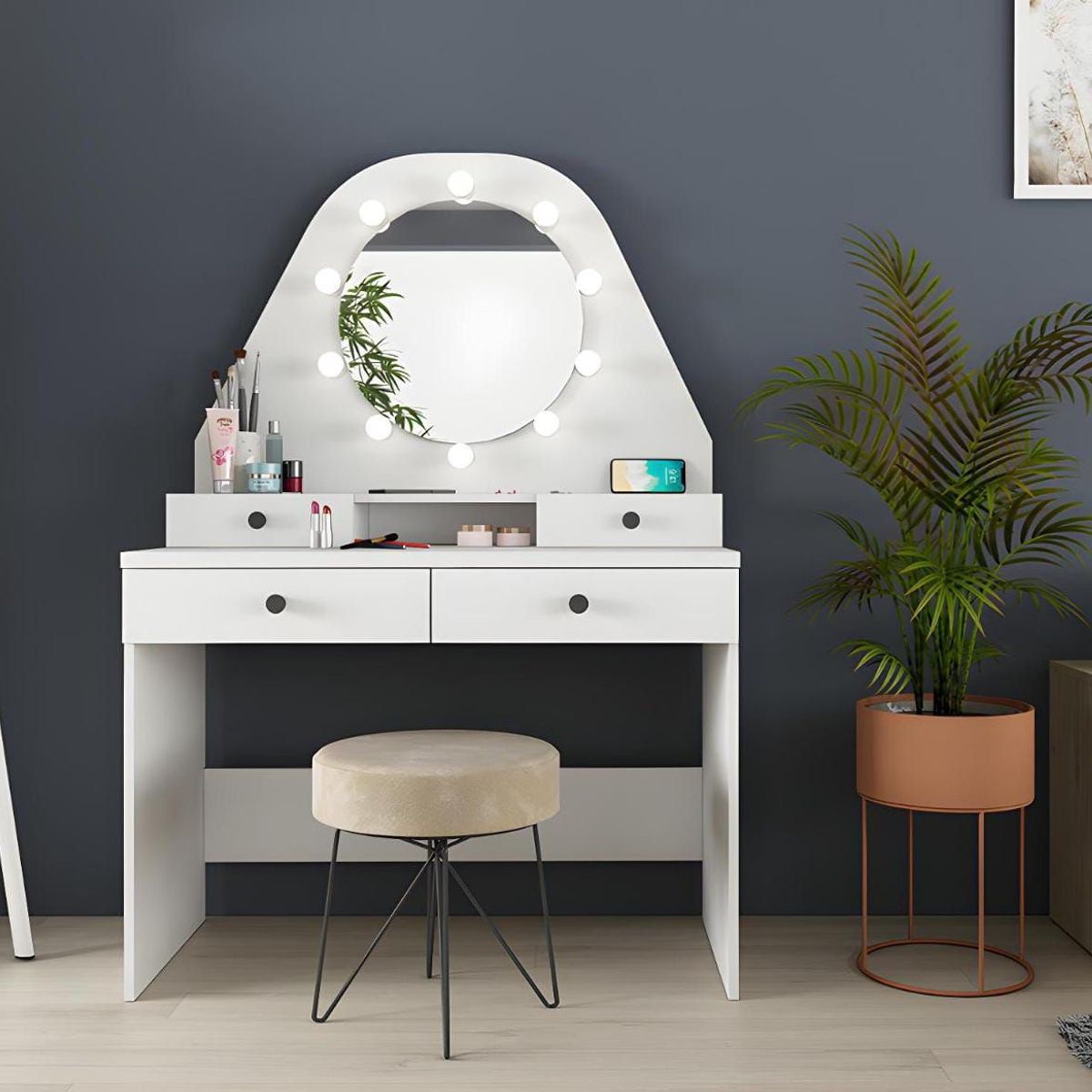 NACION MUEBLES - Tocador Moderno Lucero con Luces