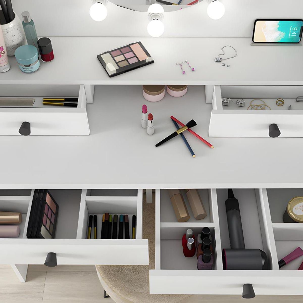 NACION MUEBLES - Tocador Moderno Lucero con Luces