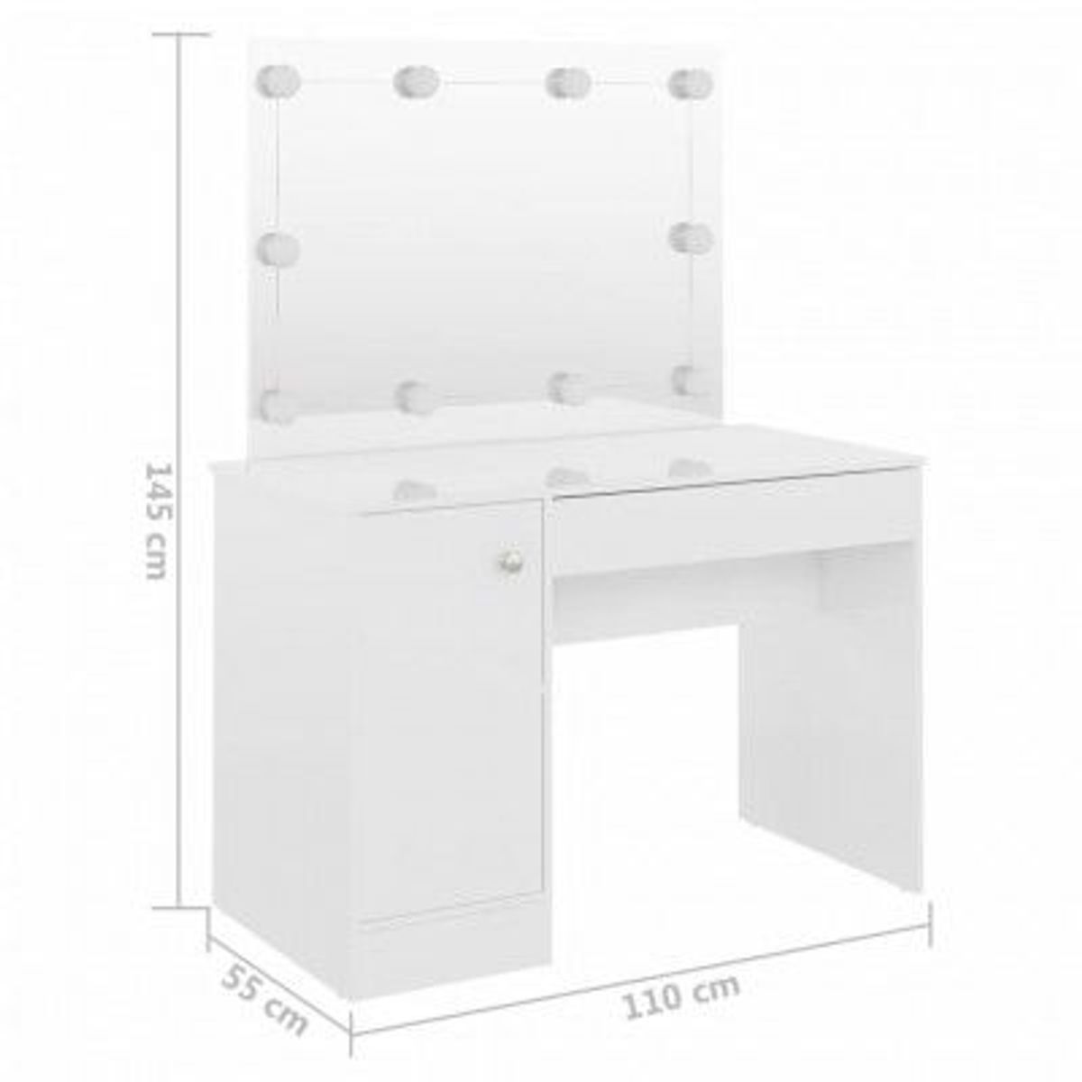 NACION MUEBLES - Tocador Moderno Miami con Luces