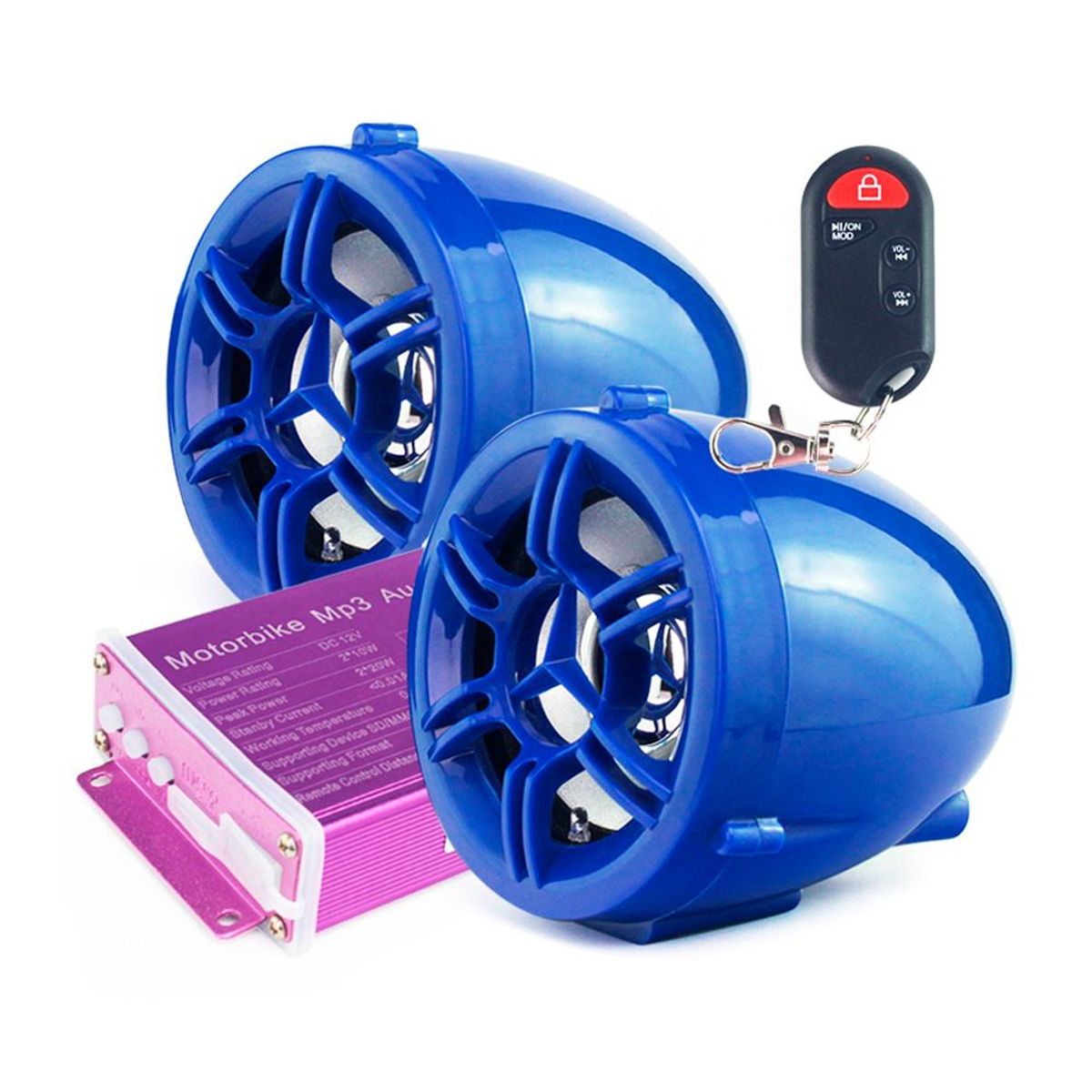 GENERICO - Parlante MT139 Azul Bluetooth MP3 con sistema de Alarma