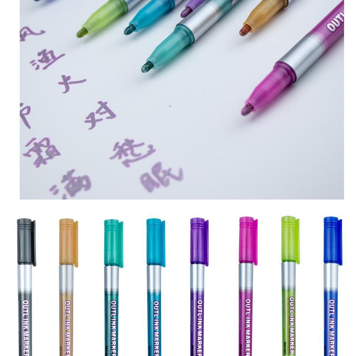 GENERICO - PLUMONES MAGICOS DOBLE TRAZOS METALICOS