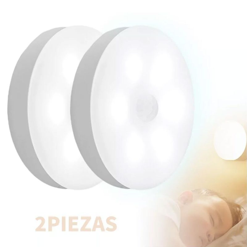 DENISASAA - Luz De Noche Inalámbrica Led Con Sensor Dormitorio-Blanco