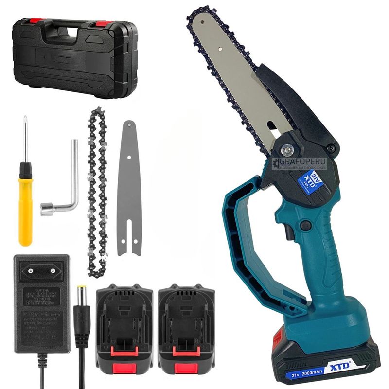 XTD - Mini Motosierra Portatil XTD Podadora Jarnideria 6" 02 Baterias