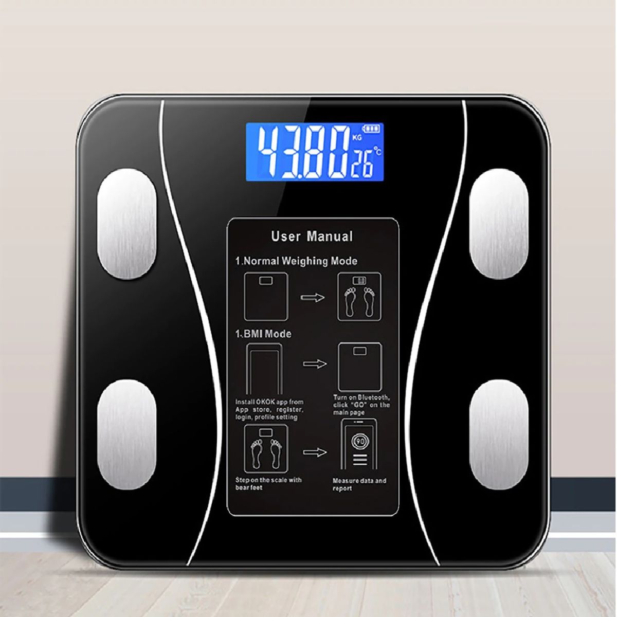 GENERICO - BALANZA INTELIGENTE BLUETOOH  PESO HASTA 180 KG