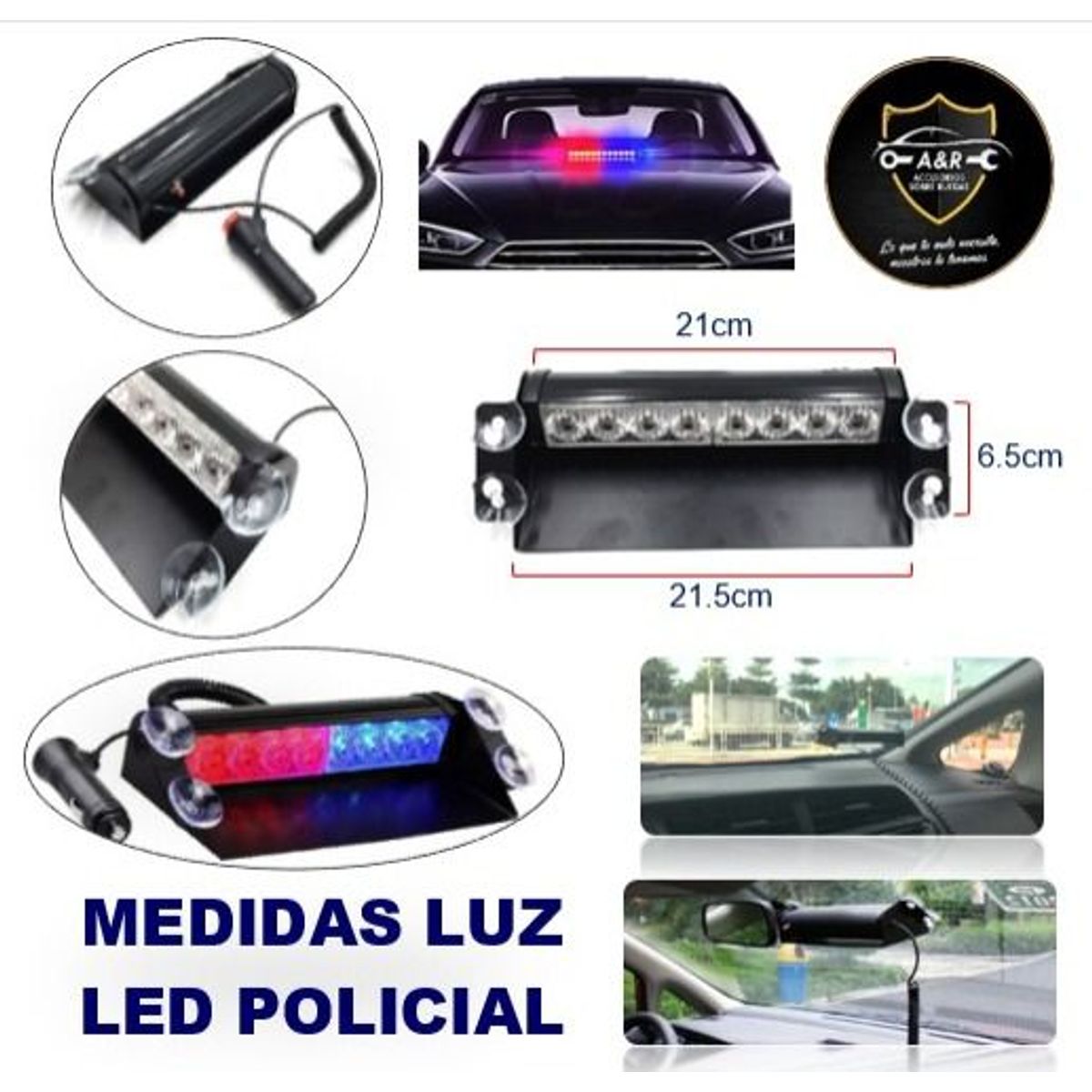 GENERICO - LUZ POLICIAL PARA AUTOS Y CAMIONETAS