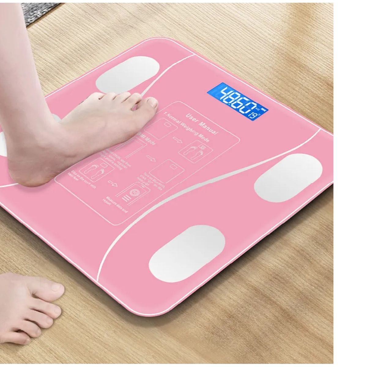 GENERICO - BALANZA INTELIGENTE CON BLUETOOH PESO HASTA 180 KG